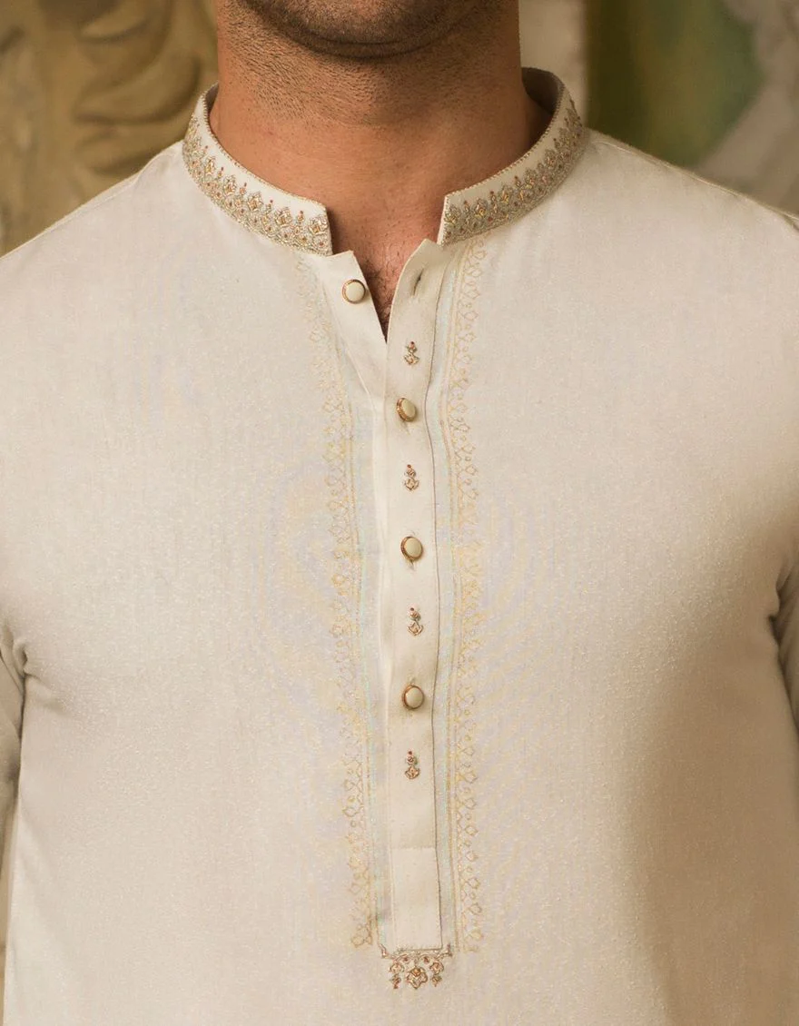 DULL WHITE KAMEEZ SHALWAR | JJKS-A-US-34063/S21/JJ7195-FL - Image 3