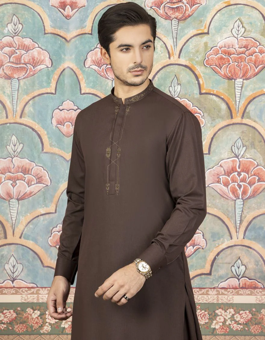 COFFEE BROWN KAMEEZ SHALWAR | JJKS-A-US-34108/S21/JJ7194-FL - Image 3
