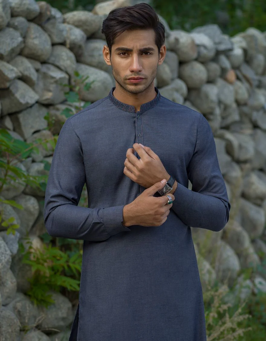 DARK GREY KAMEEZ SHALWAR | JJKS-A-US-34118/W21/JJ7346-SF - Image 2