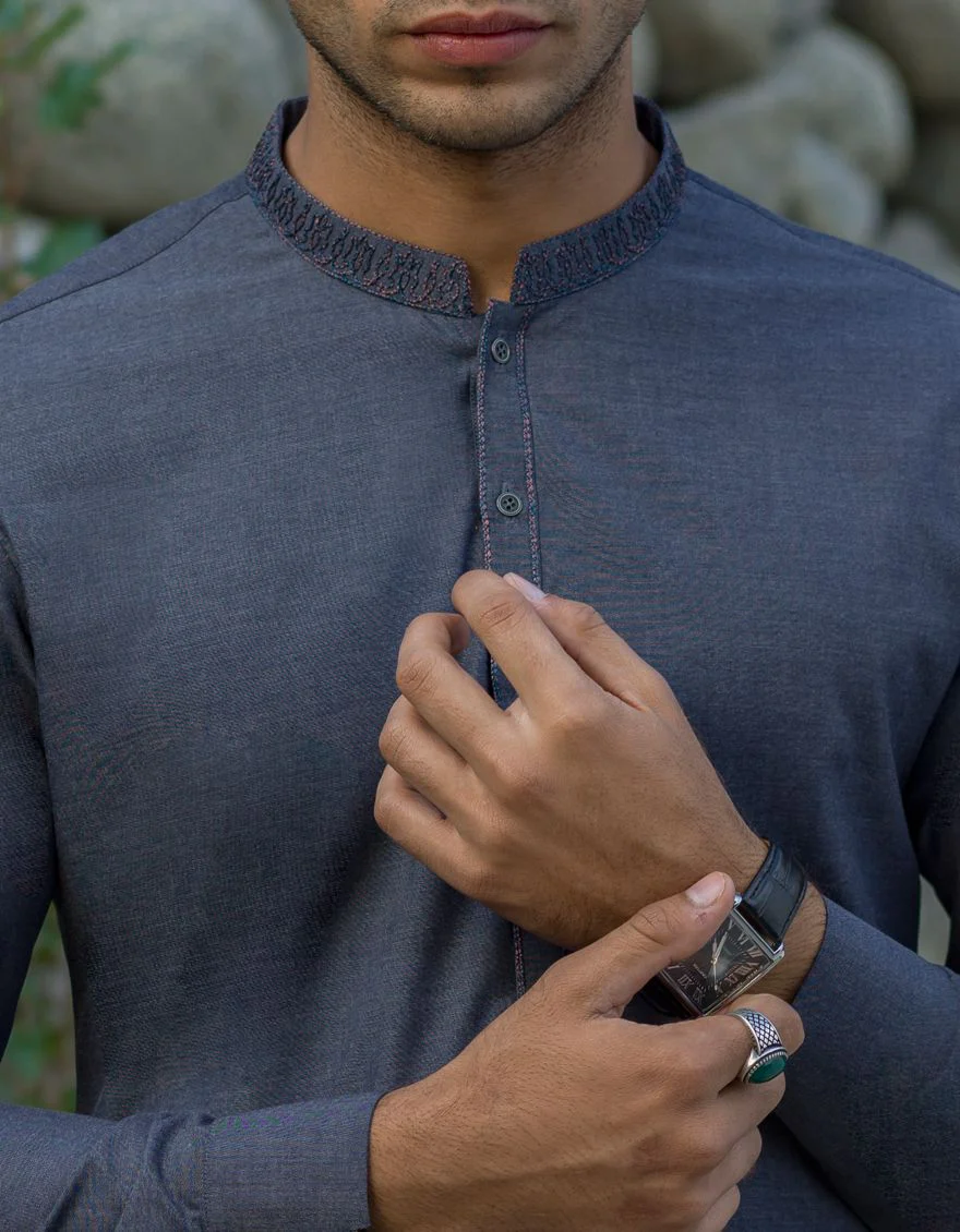 DARK GREY KAMEEZ SHALWAR | JJKS-A-US-34118/W21/JJ7346-SF - Image 3