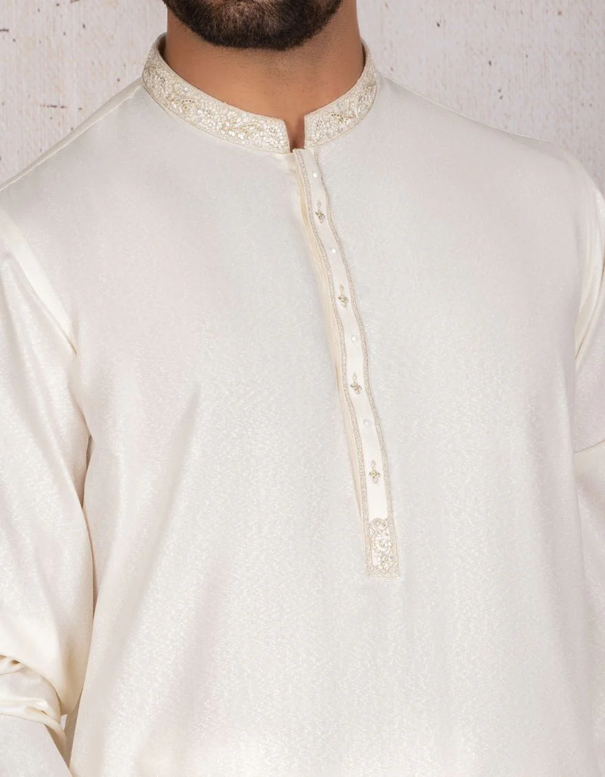 OFF WHITE KAMEEZ SHALWAR | JJKS-A-US-36757/S21/JJ6885 - Image 2