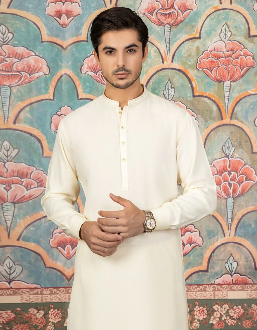 CREAM KAMEEZ SHALWAR | JJKS-A-US-36827/S21/JJ7230-SF - Image 2