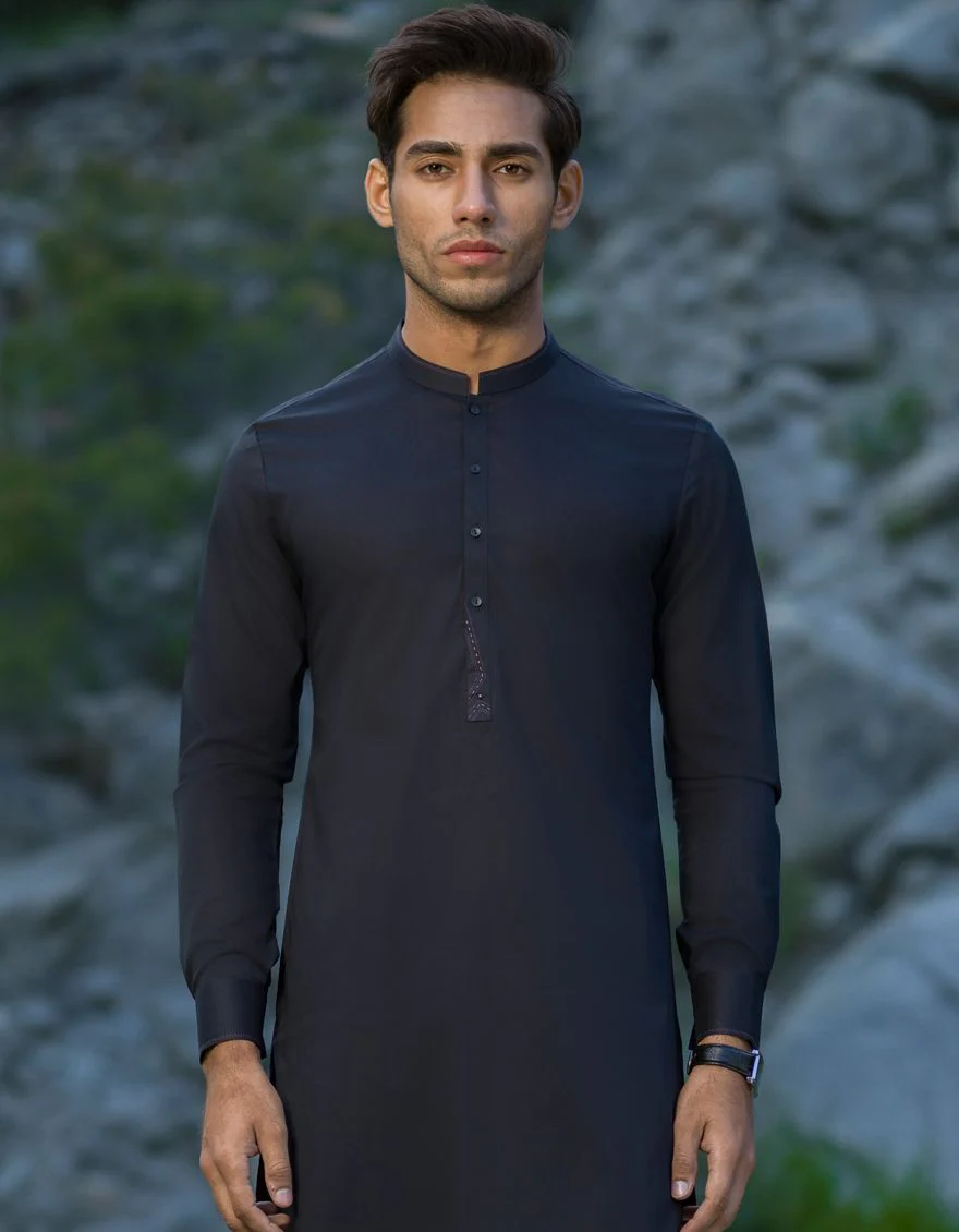 BLACK KAMEEZ SHALWAR | JJKS-A-US-37554/W21/JJ7237-CL - Image 2