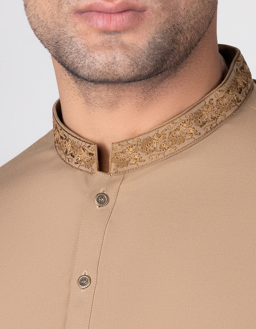 BROWN BLENDED KAMEEZ SHALWAR | JJKS-A-US-37715/S23/JJ8727-SF - Image 2