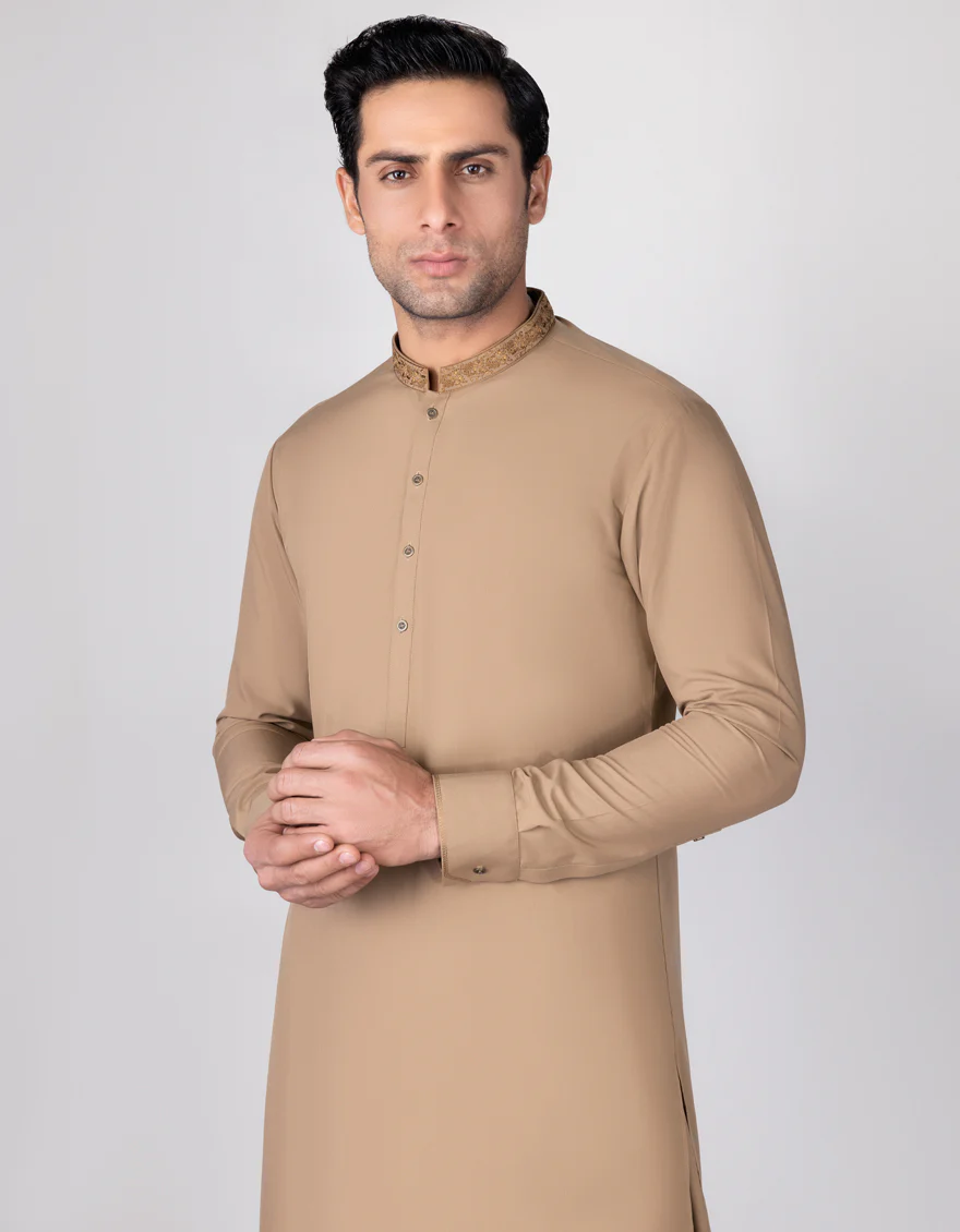 BROWN BLENDED KAMEEZ SHALWAR | JJKS-A-US-37715/S23/JJ8727-SF - Image 3