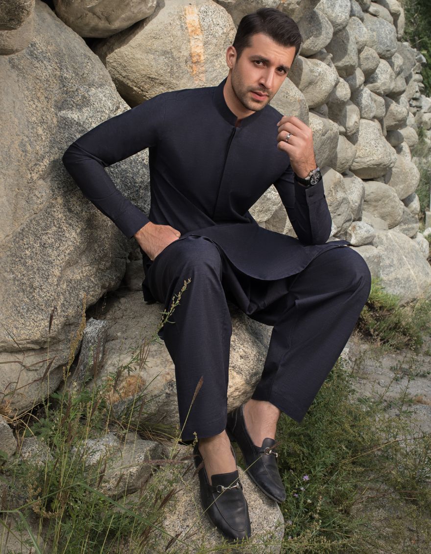 DARK GREY KAMEEZ SHALWAR | JJKS-A-US-40134/W21/JJ7114-PN - Image 2