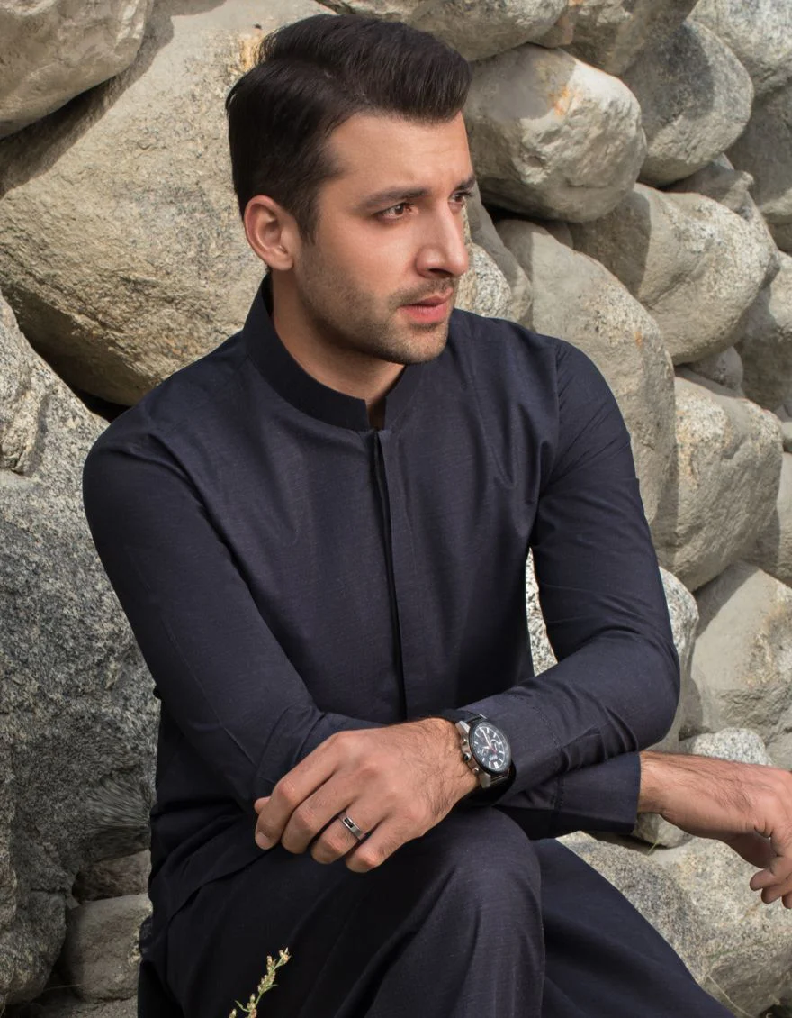 DARK GREY KAMEEZ SHALWAR | JJKS-A-US-40134/W21/JJ7114-PN - Image 3