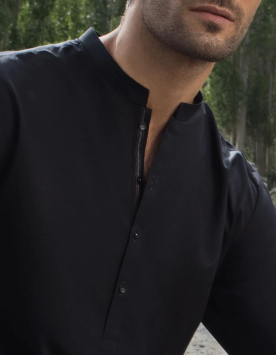 BLACK KAMEEZ SHALWAR | JJKS-A-US-40137/W21/JJ7183-PN - Image 3