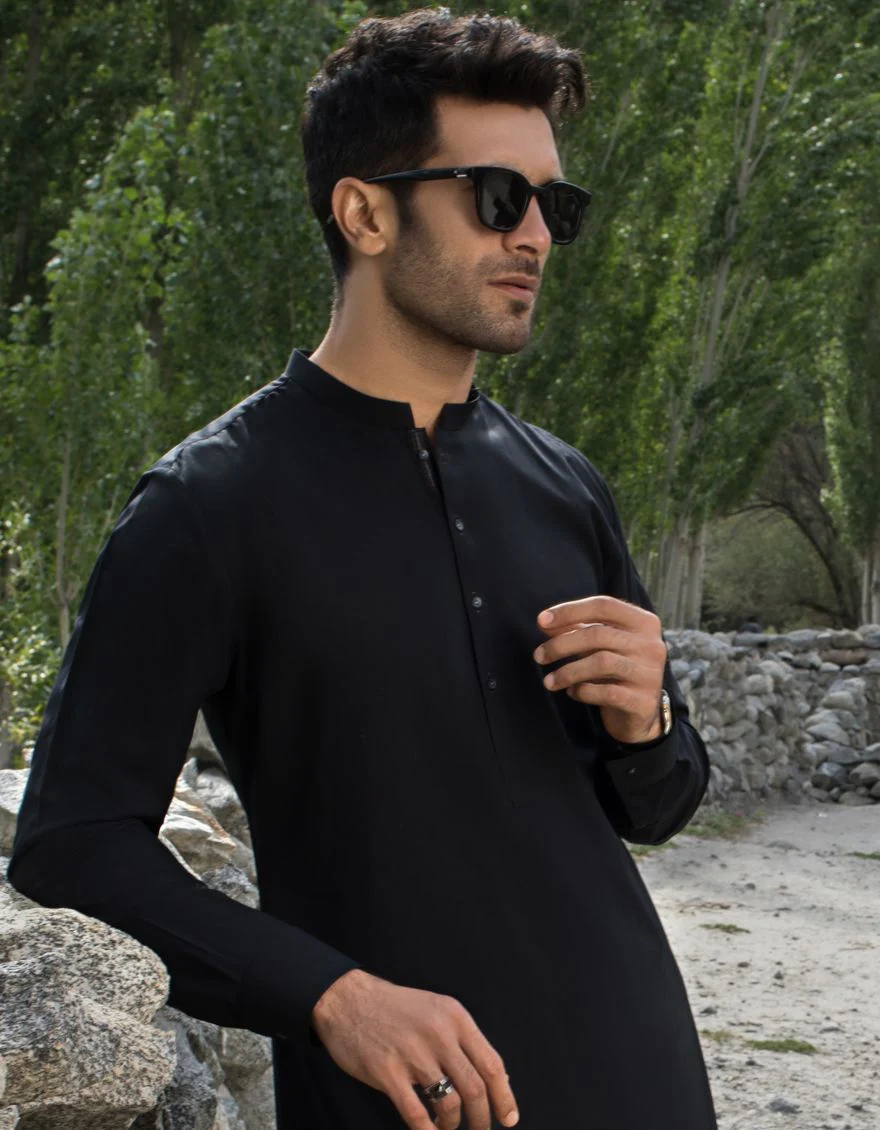 BLACK KAMEEZ SHALWAR | JJKS-A-US-40137/W21/JJ7183-PN - Image 4