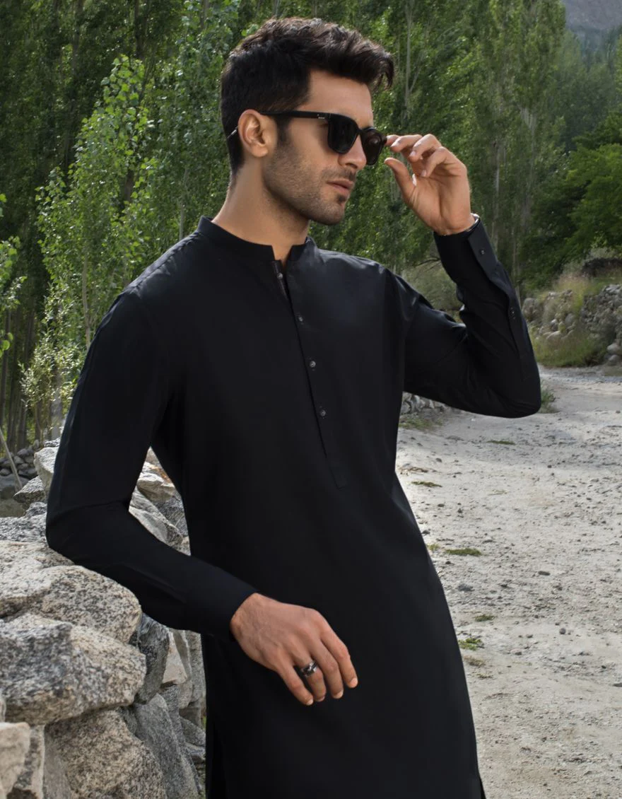 BLACK KAMEEZ SHALWAR | JJKS-A-US-40137/W21/JJ7183-PN - Image 5