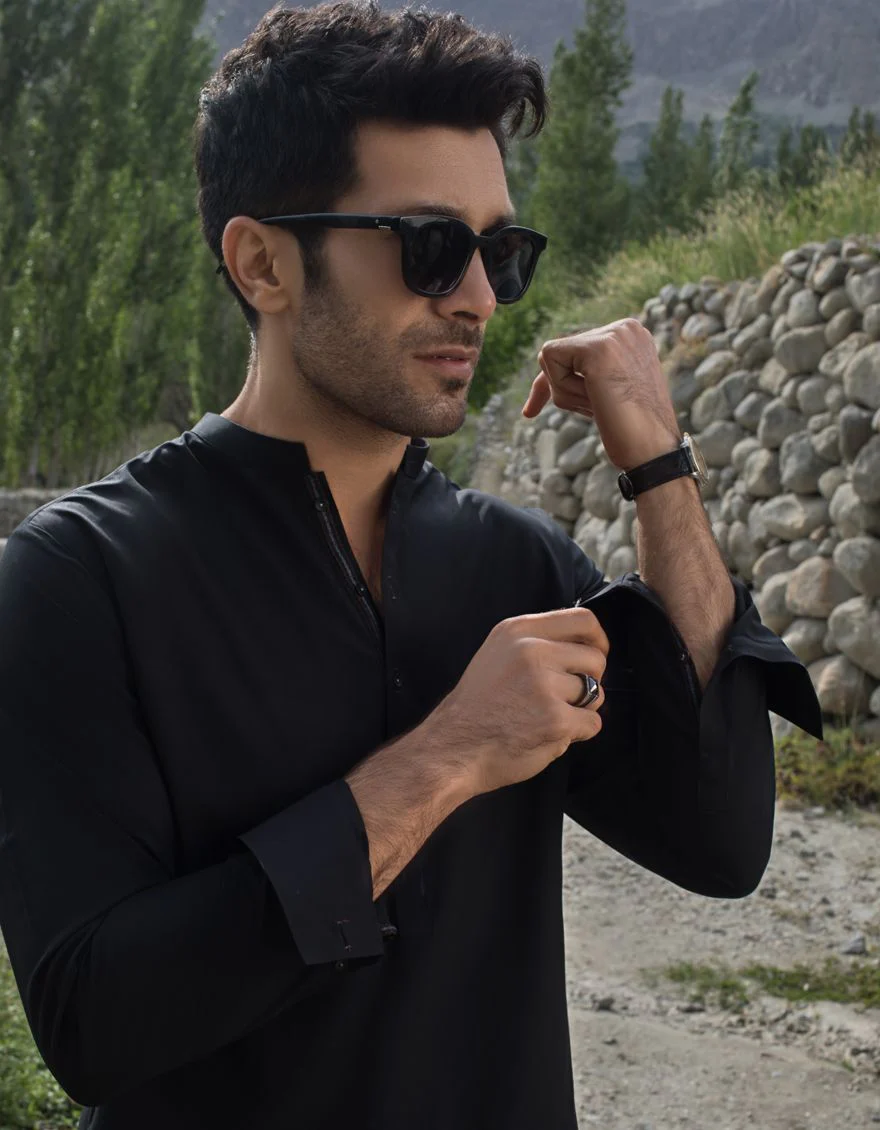 BLACK KAMEEZ SHALWAR | JJKS-A-US-40137/W21/JJ7183-PN - Image 6