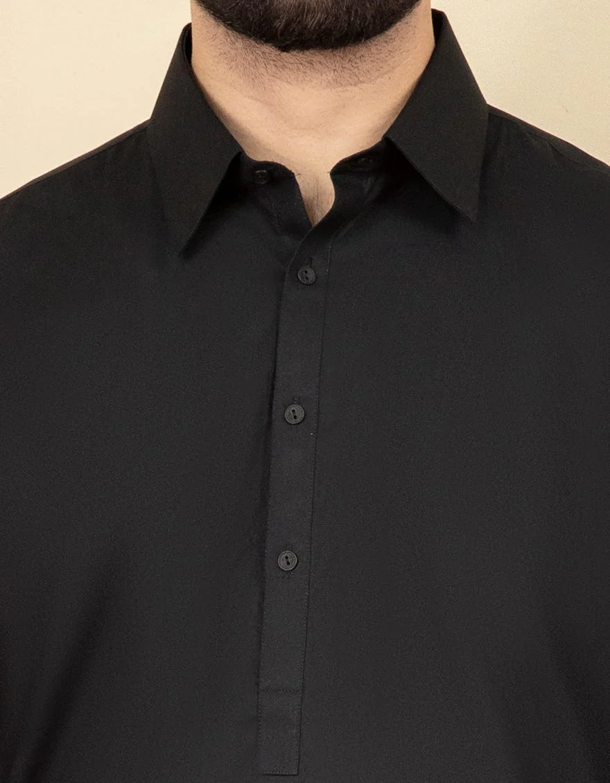BLACK COTTON KAMEEZ SHALWAR | JJKS-A-US-40263-R2/S23/JJ8776-PN - Image 2
