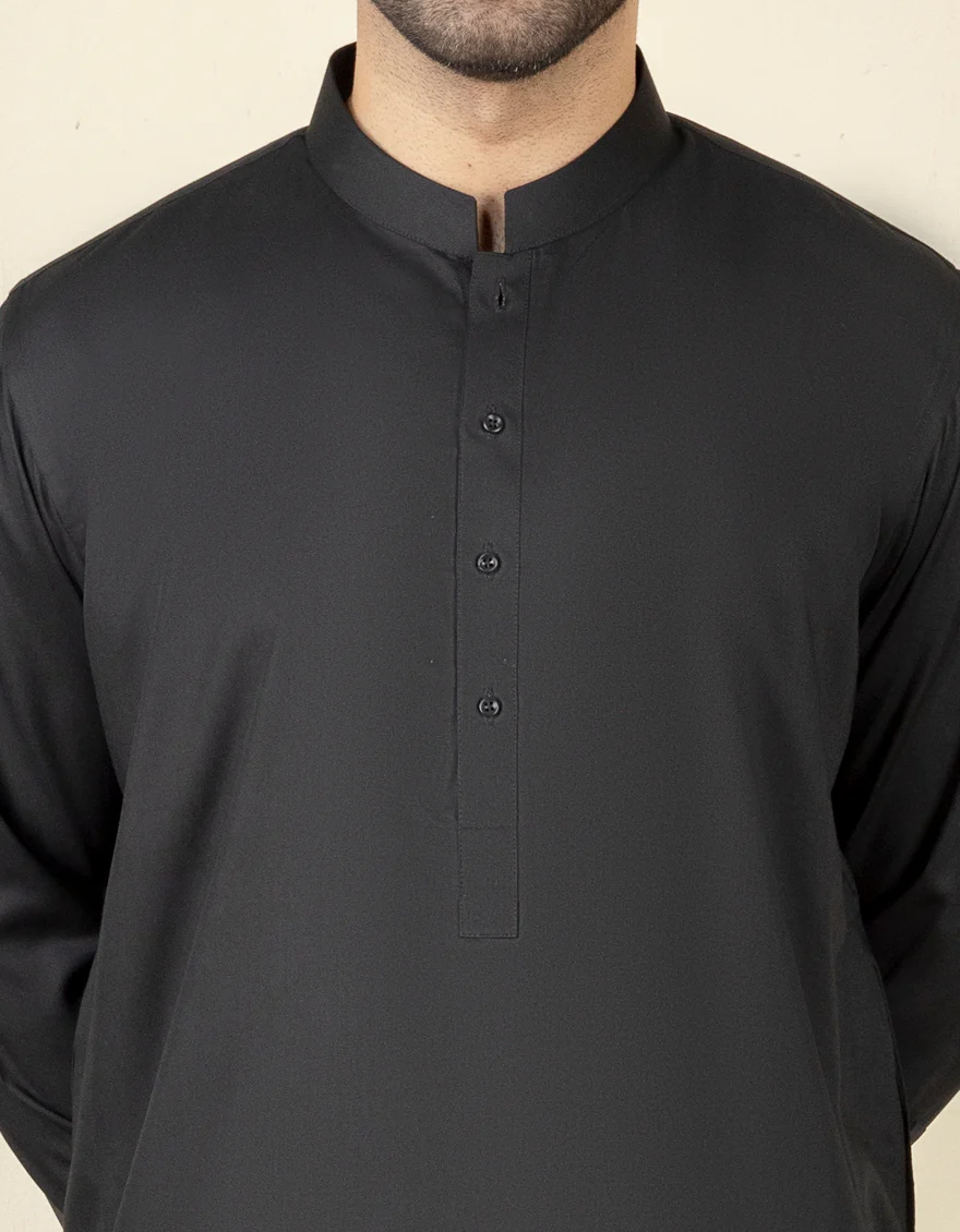 BLACK BLENDED KAMEEZ SHALWAR | JJKS-A-US-40351-AP/S22/JJ7565-PN - Image 2