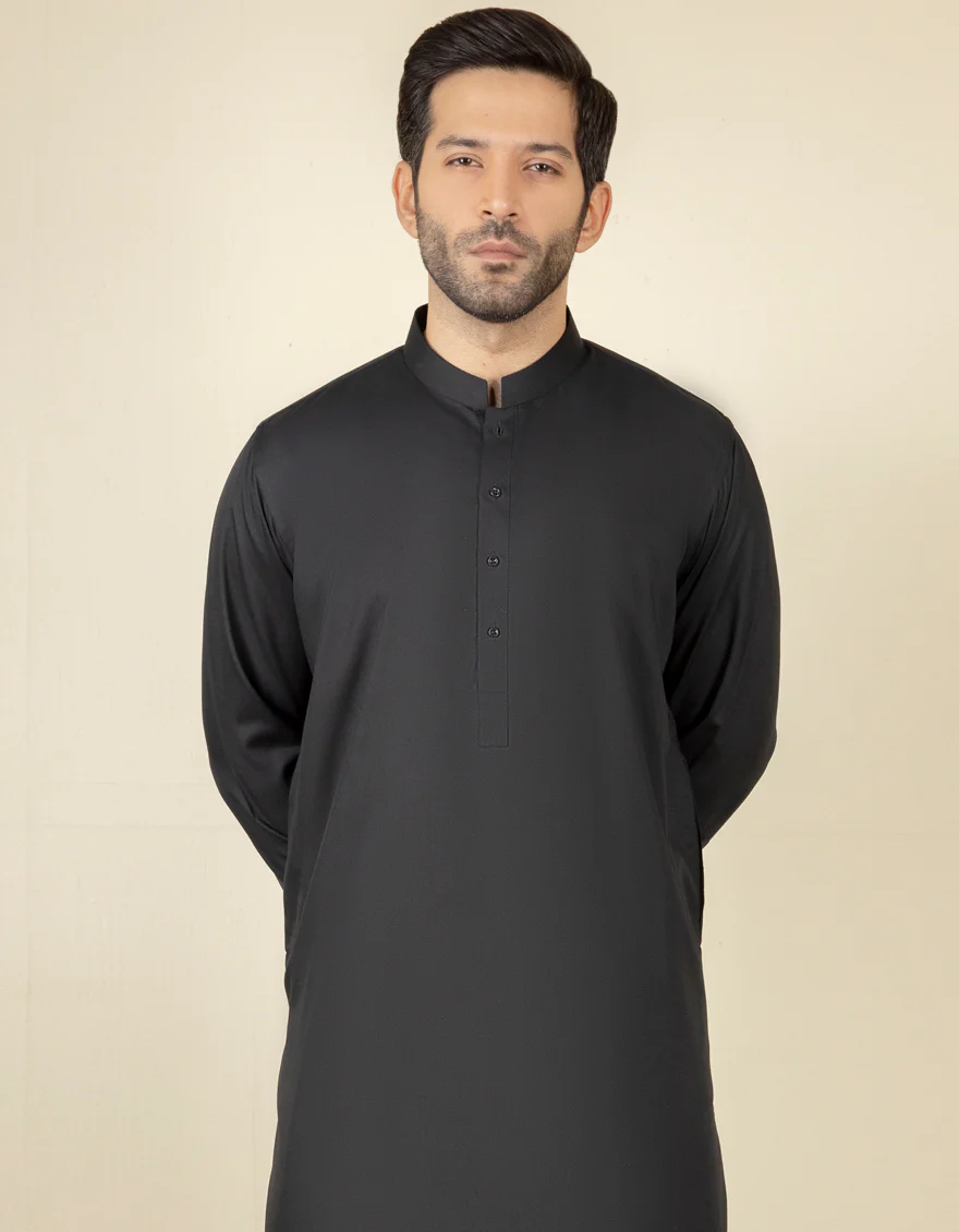 BLACK BLENDED KAMEEZ SHALWAR | JJKS-A-US-40351-AP/S22/JJ7565-PN - Image 3