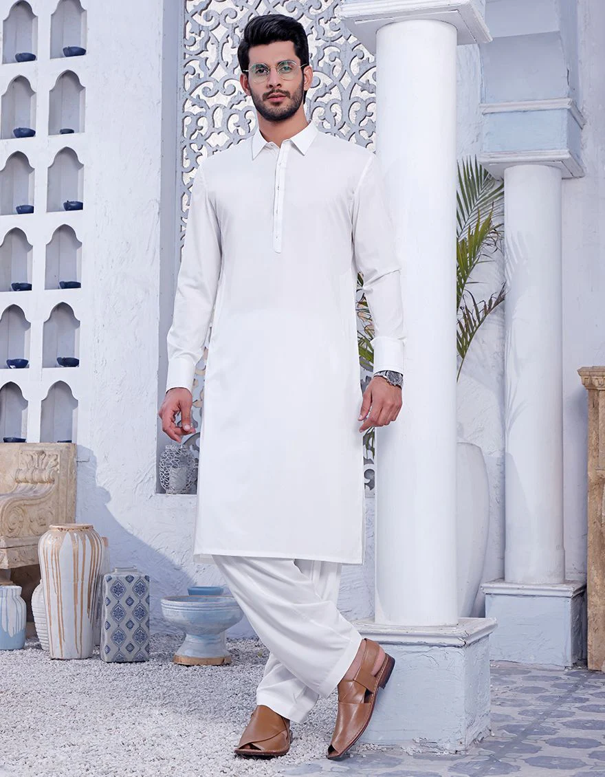 WHITE KAMEEZ SHALWAR | JJKS-A-US-42095/S21/JJ7361 - Image 2