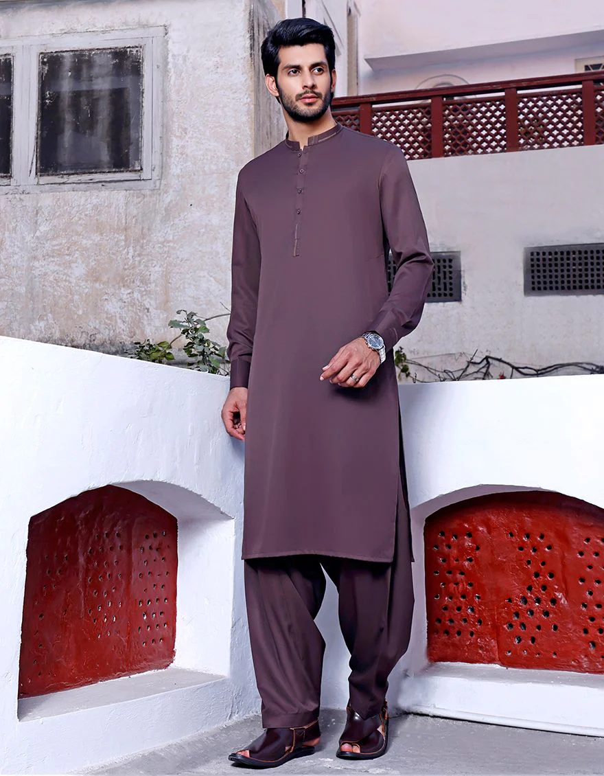 BROWN KAMEEZ SHALWAR | JJKS-A-US-42097/S21/JJ7359 - Image 2