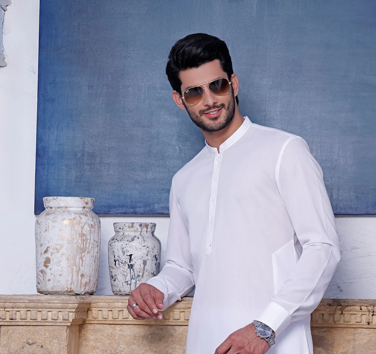 WHITE KAMEEZ SHALWAR | JJKS-A-US-42101/S21/JJ6732 - Image 2