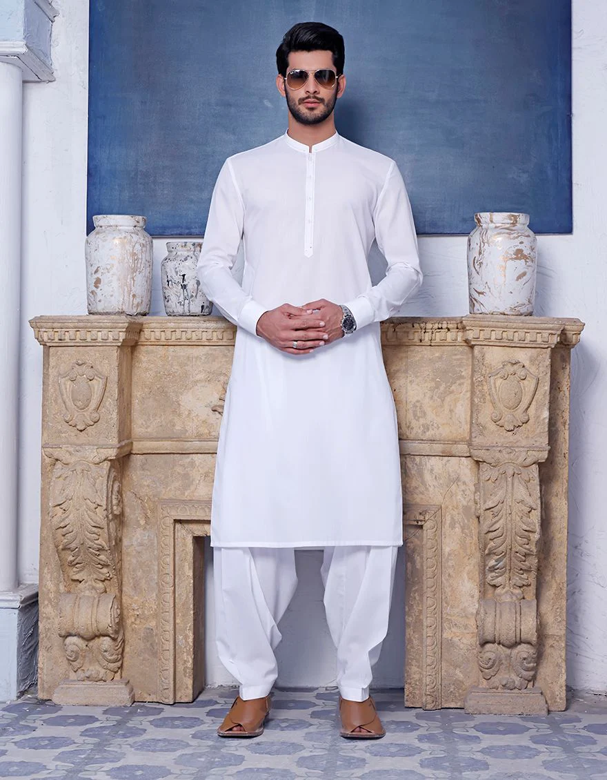 WHITE KAMEEZ SHALWAR | JJKS-A-US-42101/S21/JJ6732 - Image 3