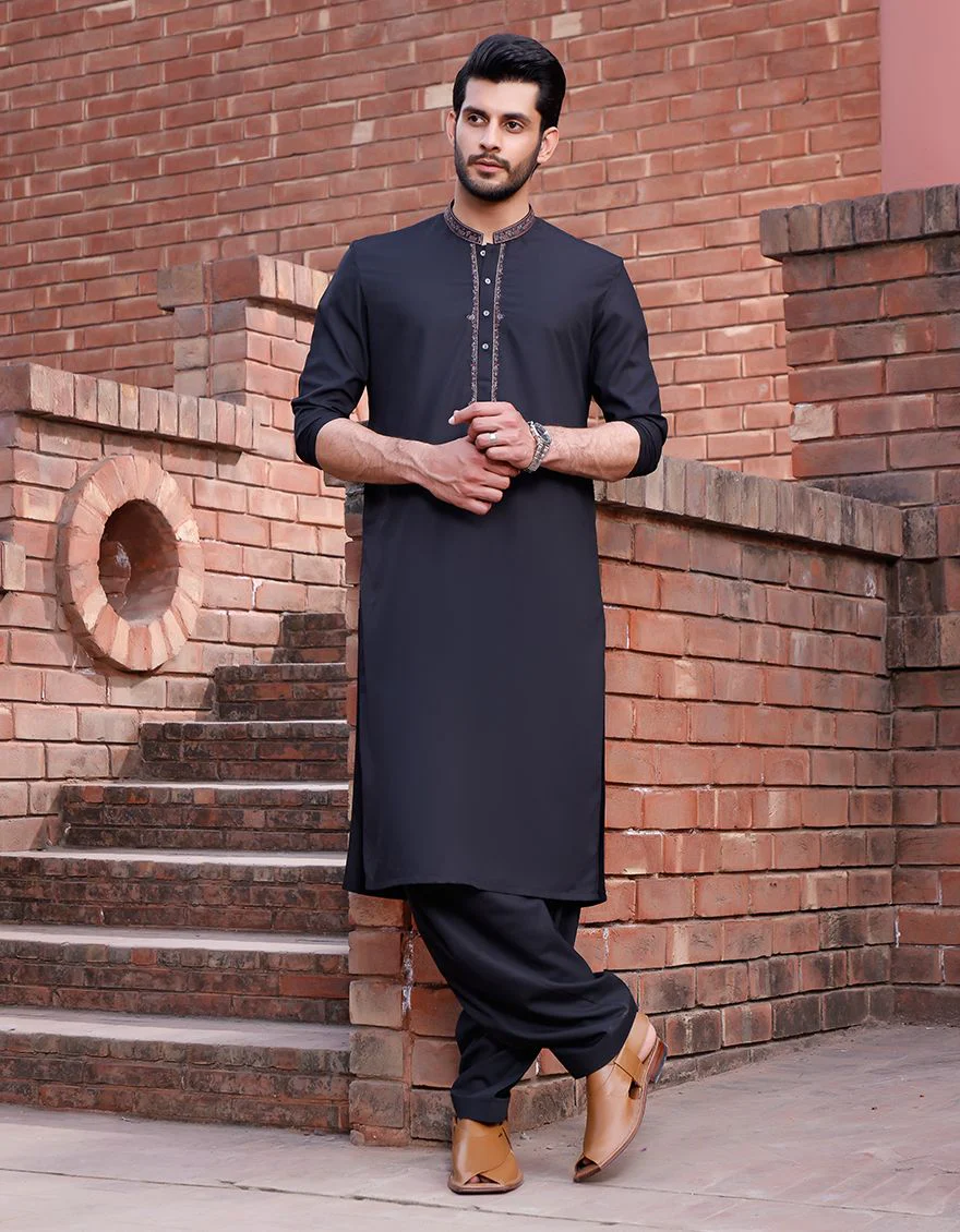 BLACK KAMEEZ SHALWAR | JJKS-A-US-42109/S21/JJ7360 - Image 2