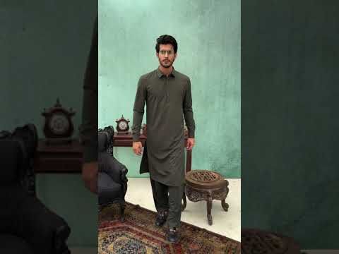 DARK OLIVE KAMEEZ SHALWAR | JJKS-A-US-42239/S21/JJ7443-CL - Image 4