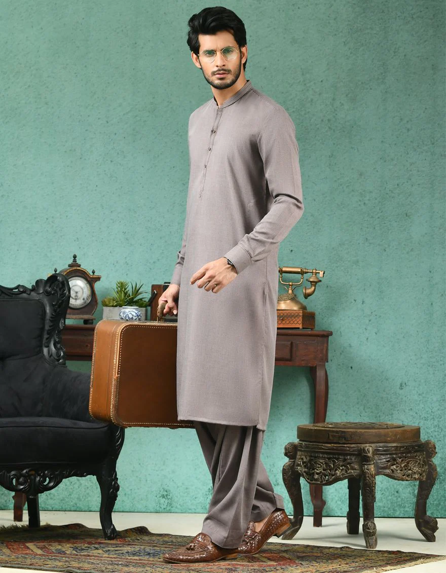 BROWN KAMEEZ SHALWAR | JJKS-A-US-42242/S21/JJ7477-CL - Image 3