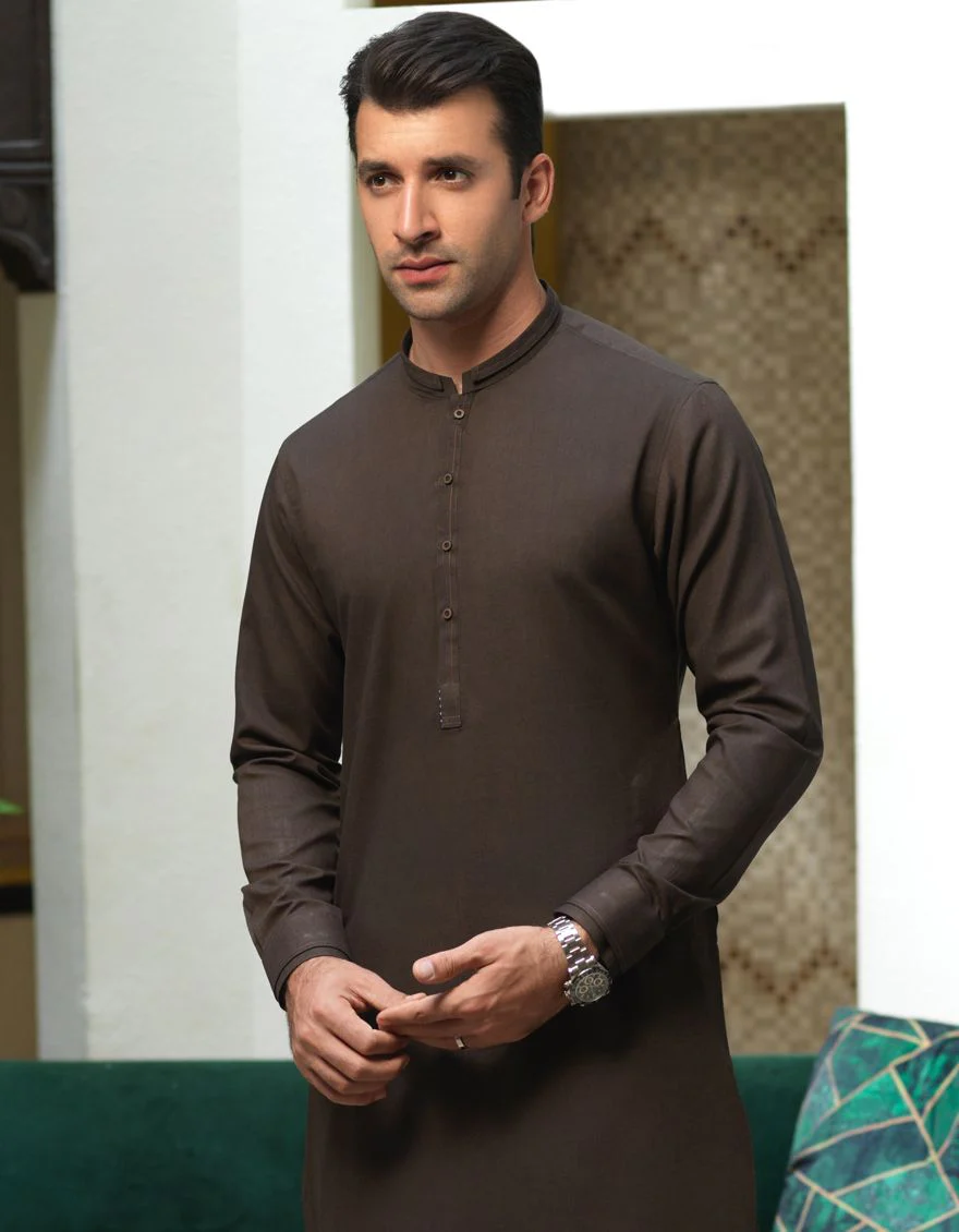 BROWN KAMEEZ SHALWAR | JJKS-A-US-42248/S21/JJ7472-CL - Image 2
