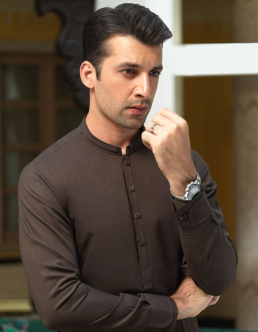 BROWN KAMEEZ SHALWAR | JJKS-A-US-42248/S21/JJ7472-CL - Image 3