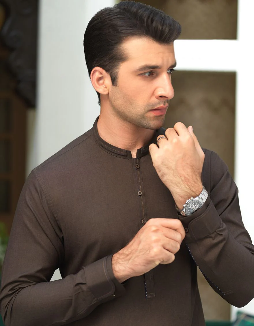 BROWN KAMEEZ SHALWAR | JJKS-A-US-42248/S21/JJ7472-CL - Image 4