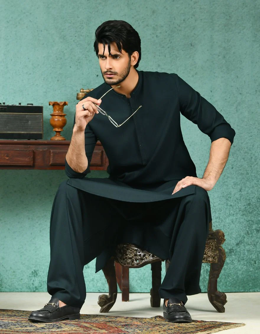 DIGGREENISH GREY KAMEEZ SHALWAR | JJKS-A-US-42250/S21/JJ7480-CL - Image 2