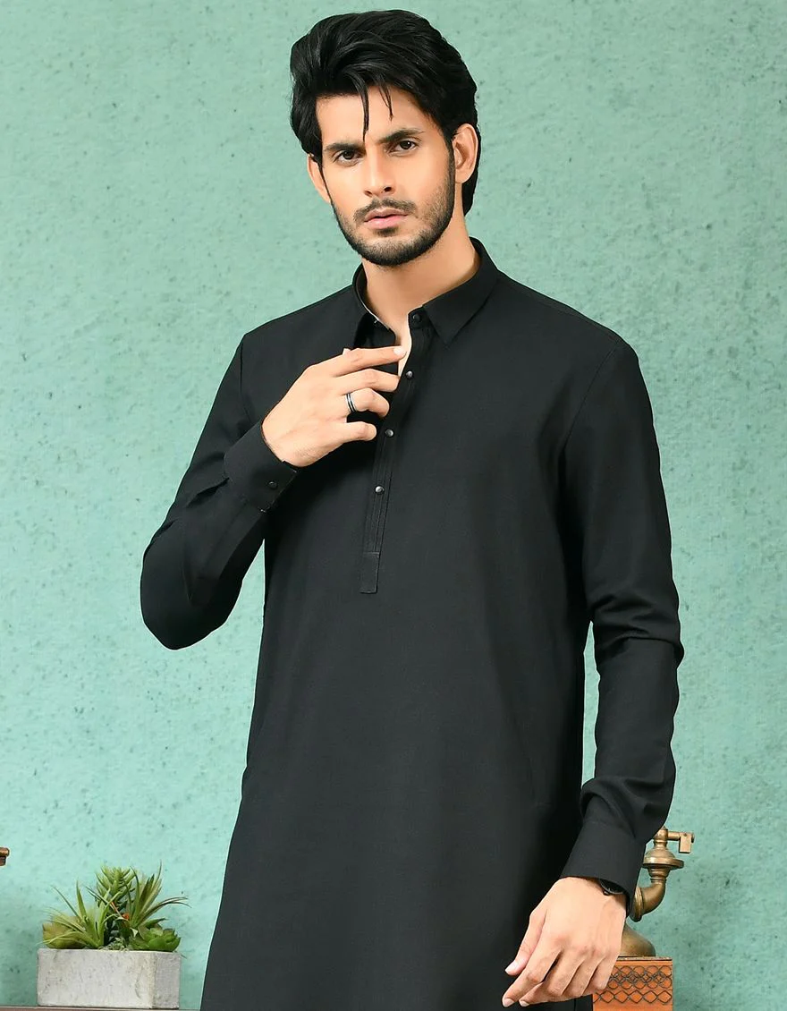 BLACK KAMEEZ SHALWAR | JJKS-A-US-42257/S21/JJ7480-CL - Image 2