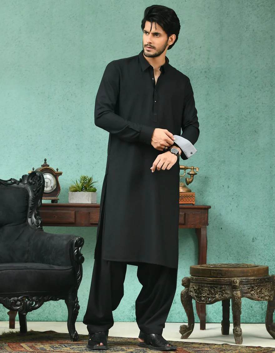 BLACK KAMEEZ SHALWAR | JJKS-A-US-42257/S21/JJ7480-CL - Image 3