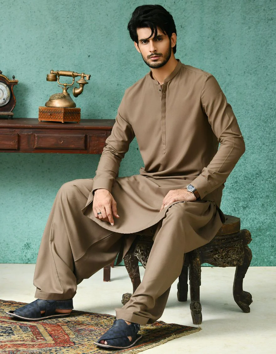 BROWN KAMEEZ SHALWAR | JJKS-A-US-42269/S21/JJ7480-CL - Image 3