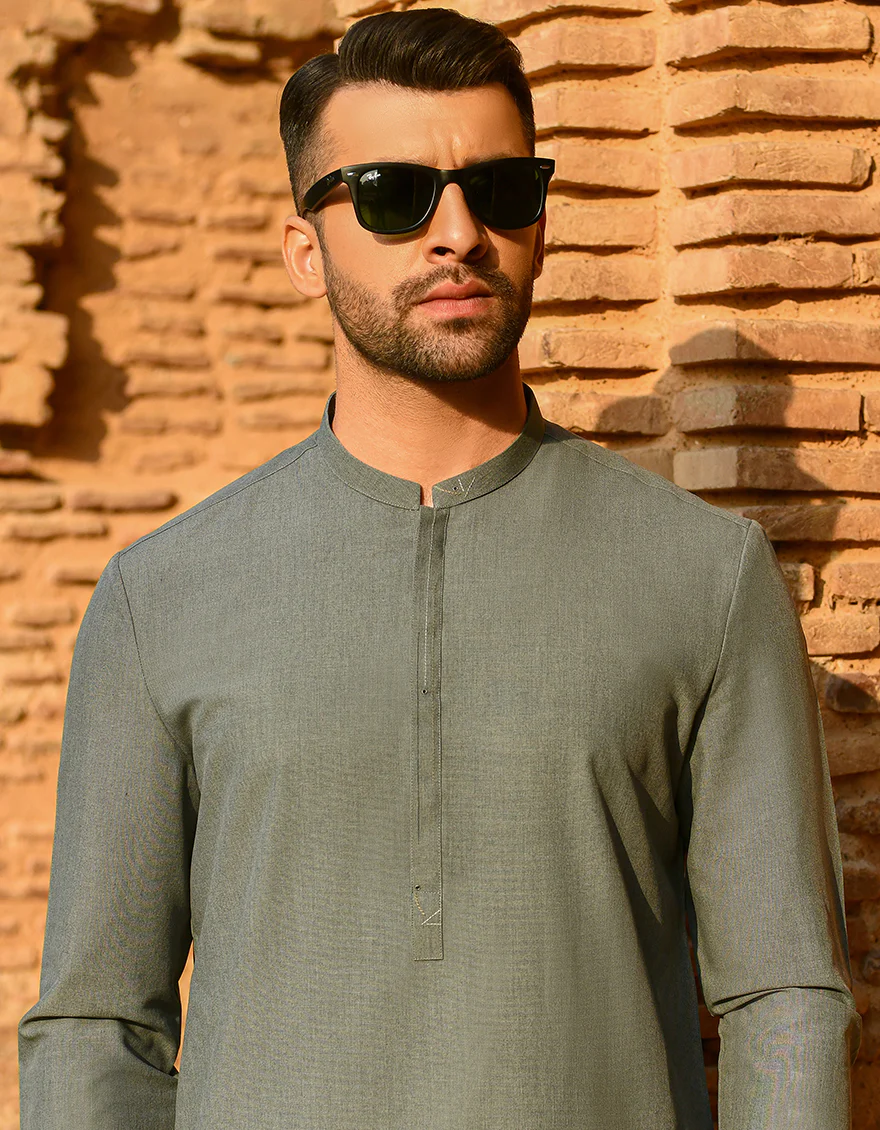SAGE VISCOSE KAMEEZ SHALWAR | JJKS-A-US-42328/S22/JJ8105-CL - Image 4