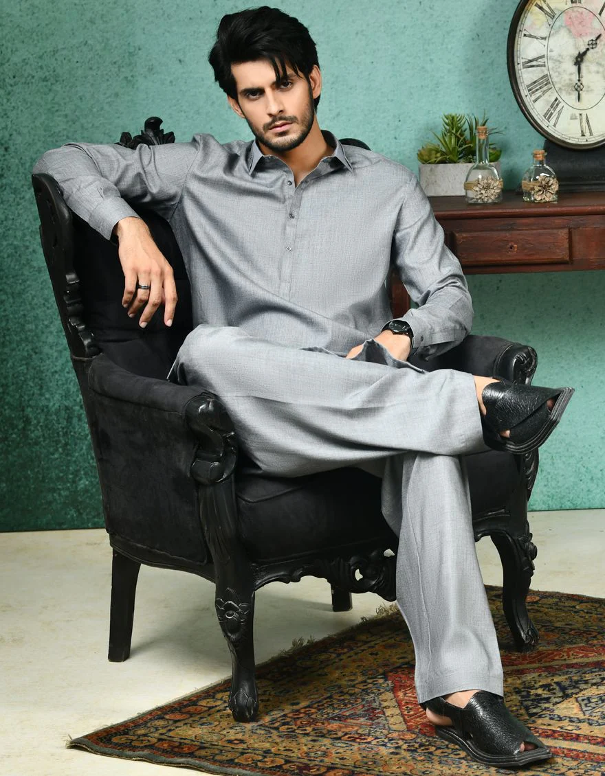 GREY KAMEEZ SHALWAR | JJKS-A-US-43013/S21/JJ7477-CL - Image 3