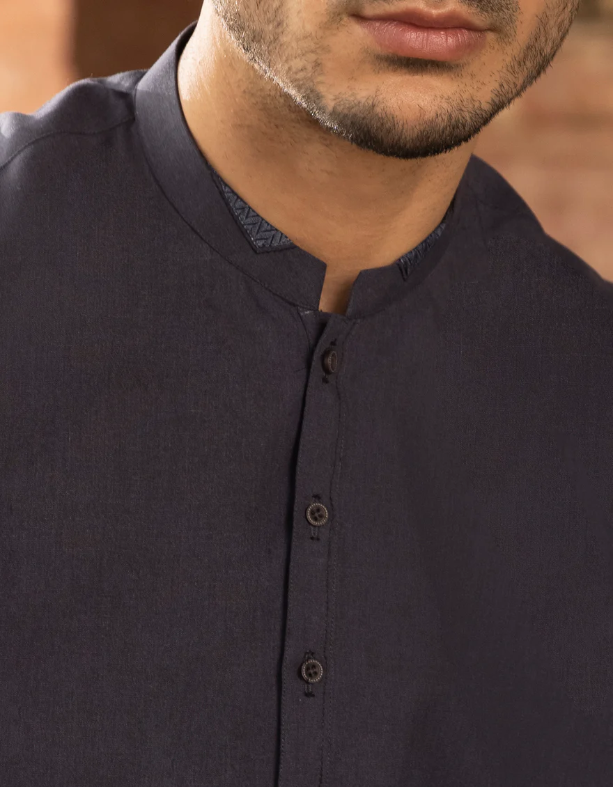 DENIM BLUE VISCOSE KAMEEZ SHALWAR | JJKS-A-US-43068/S22/JJ8105-CL - Image 3