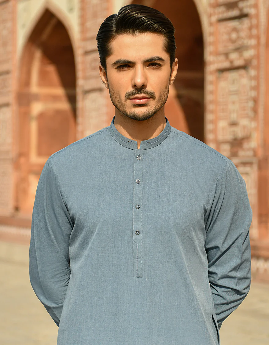 SAPPHIRE BLUE VISCOSE KAMEEZ SHALWAR | JJKS-A-US-43070/S22/JJ8122-CL - Image 2