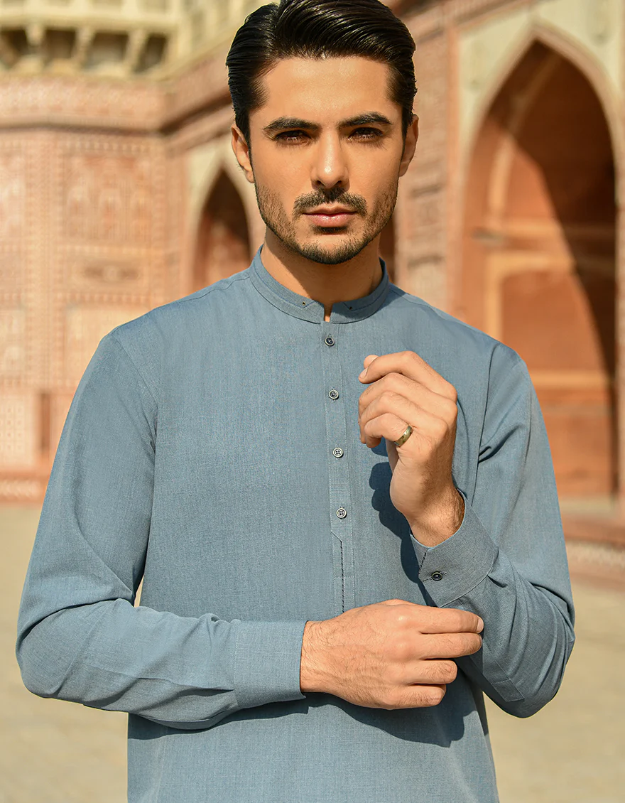 SAPPHIRE BLUE VISCOSE KAMEEZ SHALWAR | JJKS-A-US-43070/S22/JJ8122-CL - Image 4