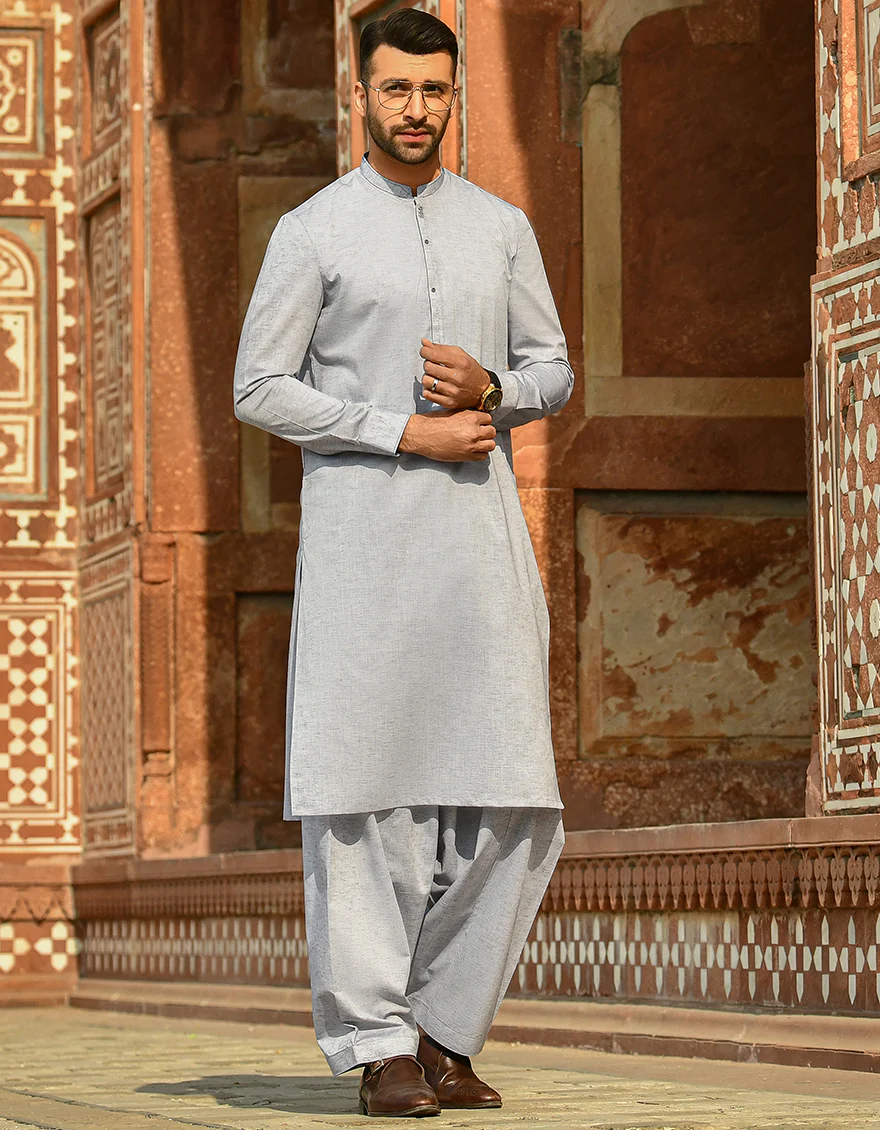 GREY VISCOSE KAMEEZ SHALWAR | JJKS-A-US-43103/S22/JJ8123-CL - Image 4