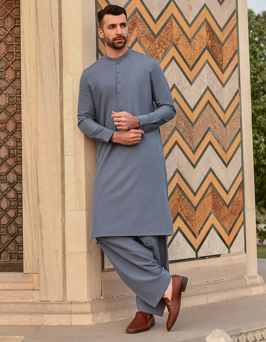 BLUISH GREY VISCOSE KAMEEZ SHALWAR | JJKS-A-US-44017/S22/JJ8107-CL - Image 3