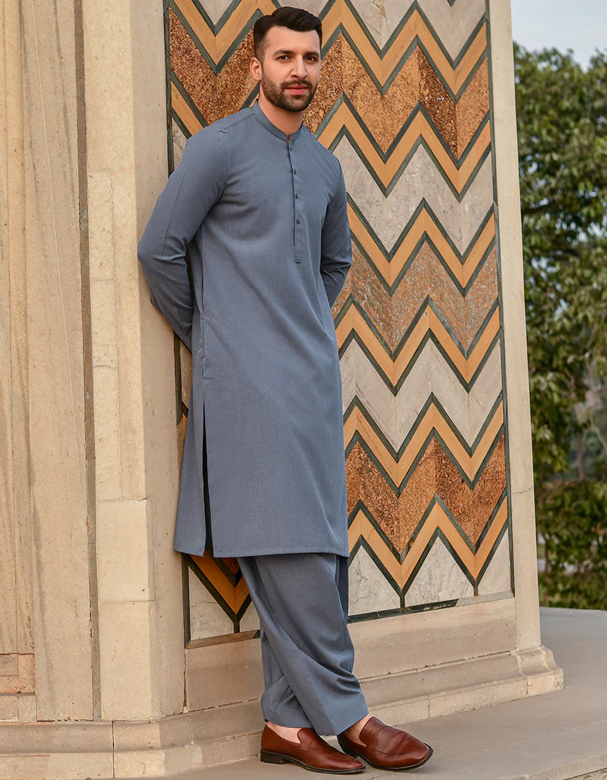 BLUISH GREY VISCOSE KAMEEZ SHALWAR | JJKS-A-US-44017/S22/JJ8107-CL - Image 4