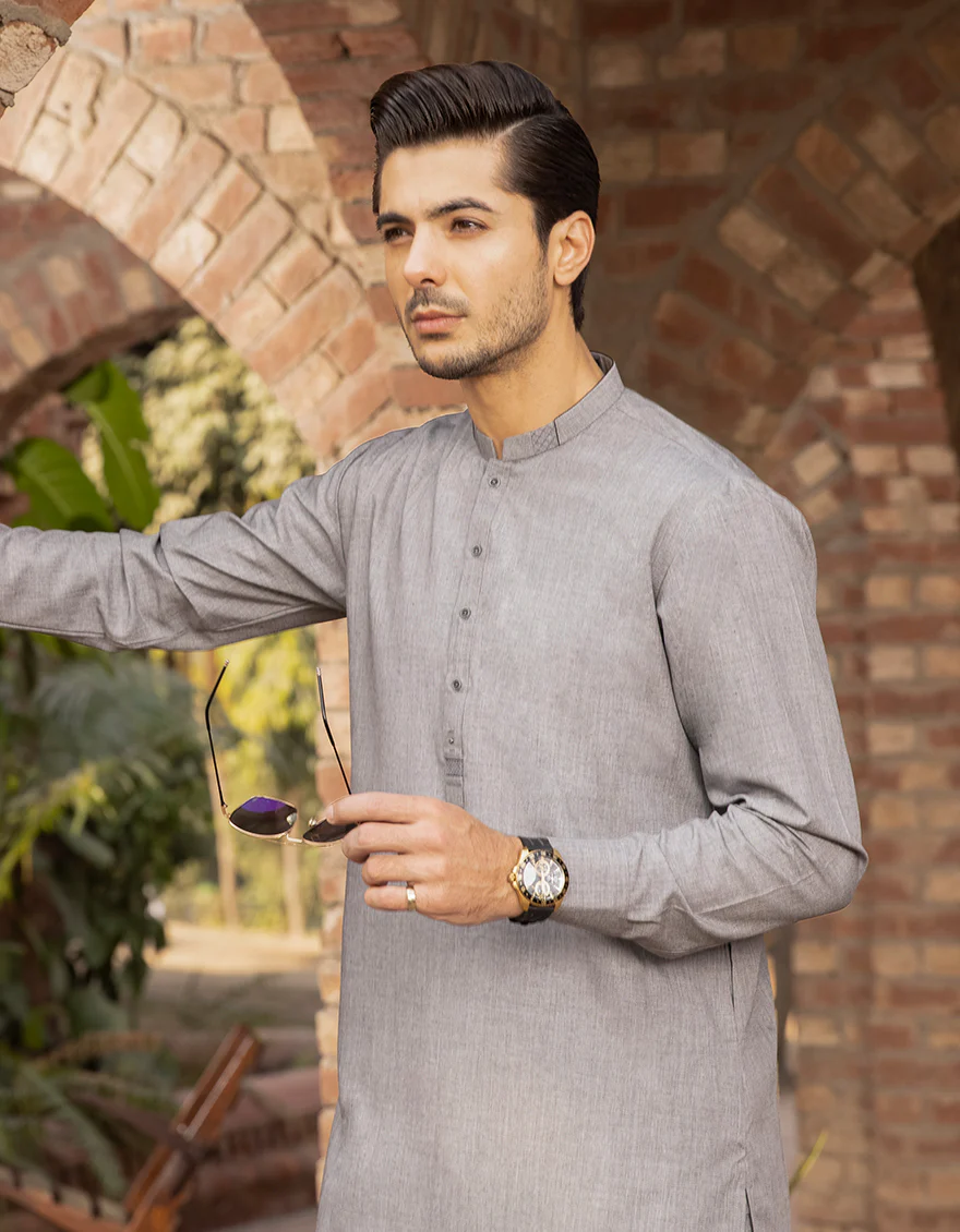 GREY VISCOSE KAMEEZ SHALWAR | JJKS-A-US-44018/S22/JJ8107-CL - Image 2