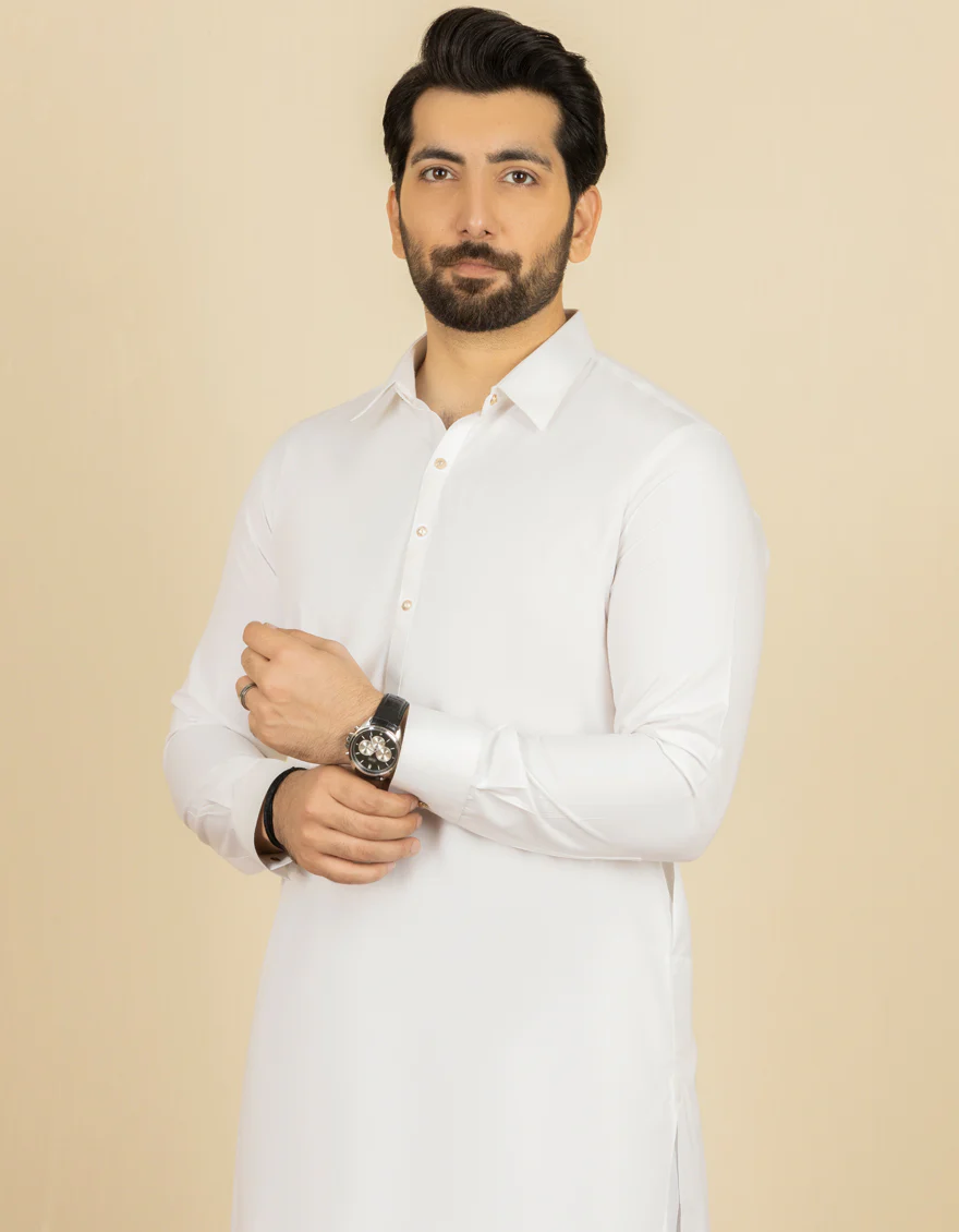 WHITE BLENDED KAMEEZ SHALWAR | JJKS-A-US-44029/S22/JJ8346-PN - Image 3