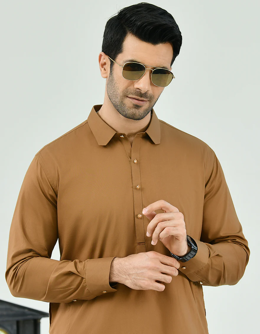 MUSTARD COTTON KAMEEZ SHALWAR | JJKS-A-US-44040/S22/JJ7420-CL - Image 2