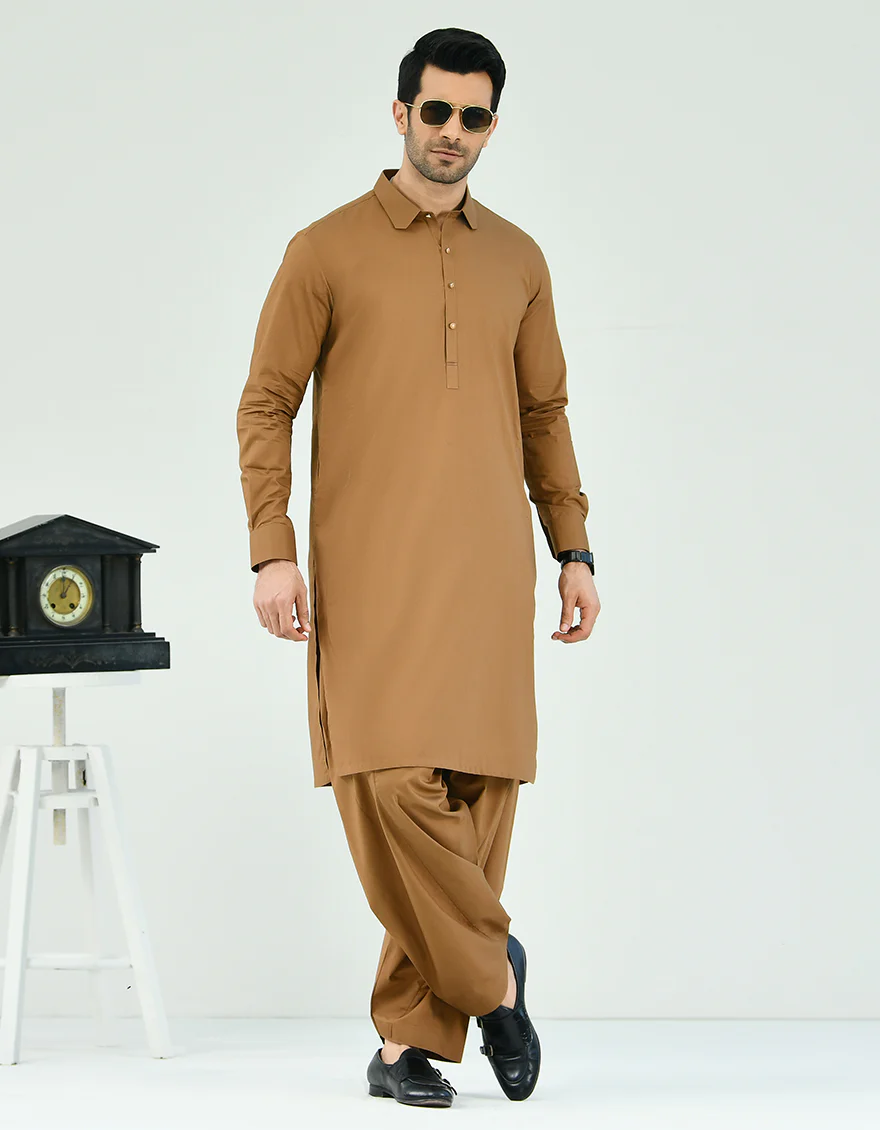 MUSTARD COTTON KAMEEZ SHALWAR | JJKS-A-US-44040/S22/JJ7420-CL - Image 3