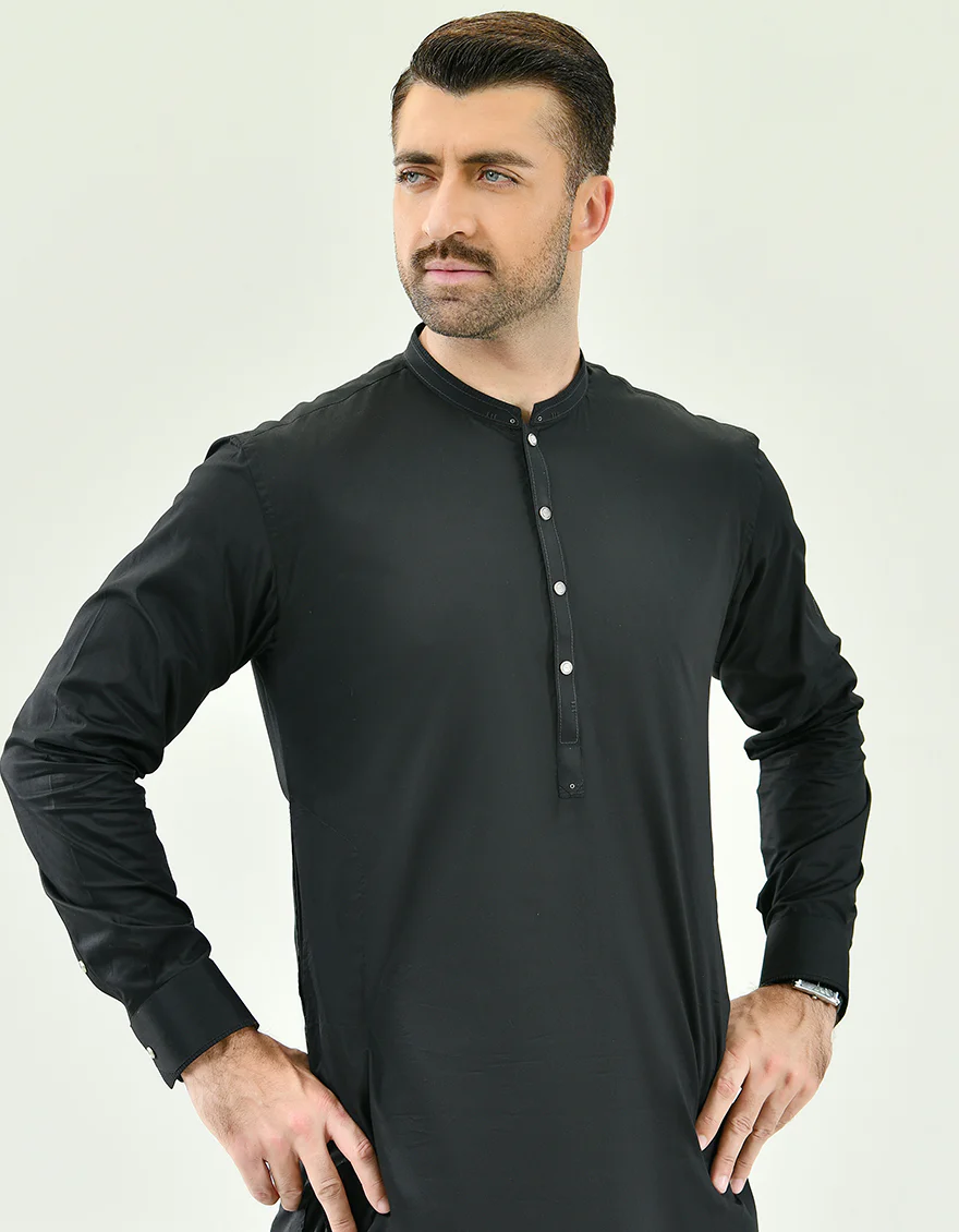 BLACK COTTON KAMEEZ SHALWAR | JJKS-A-US-44086/S22/JJ7544-CL - Image 3