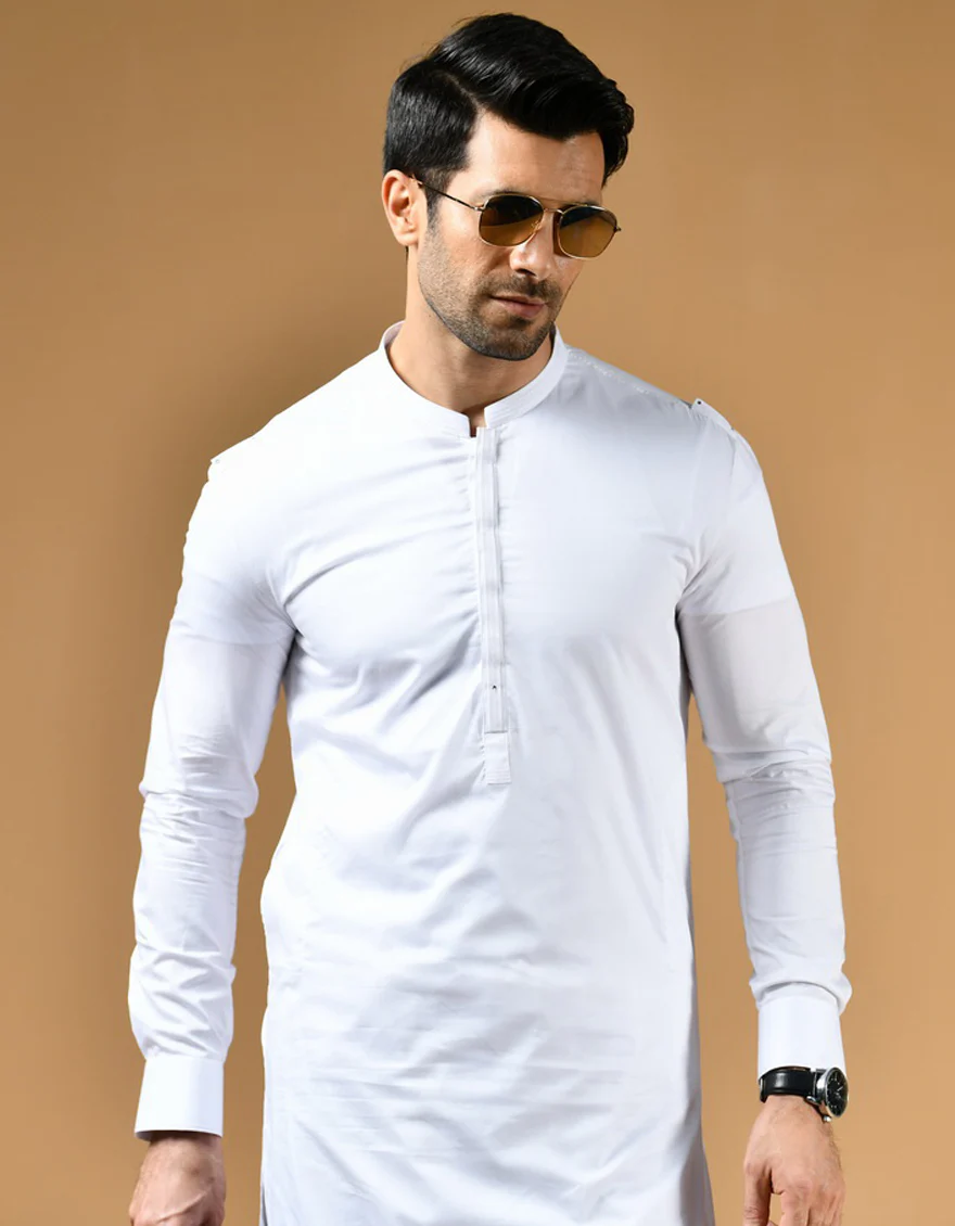 WHITE COTTON KAMEEZ SHALWAR | JJKS-A-US-44087/S22/JJ7544-CL - Image 3