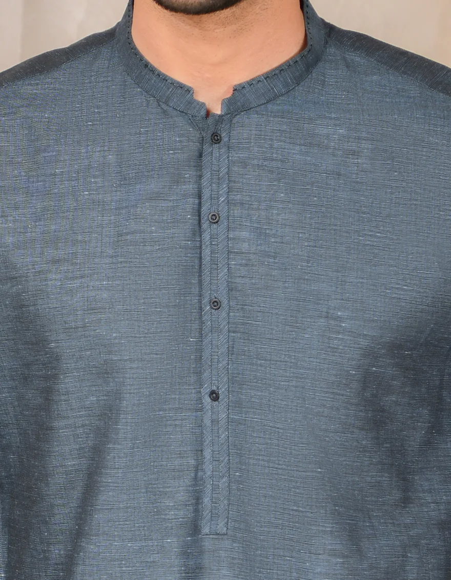 BLUE BLENDED KAMEEZ SHALWAR | JJKS-A-US-45006/S22/JJ8185-CL - Image 2
