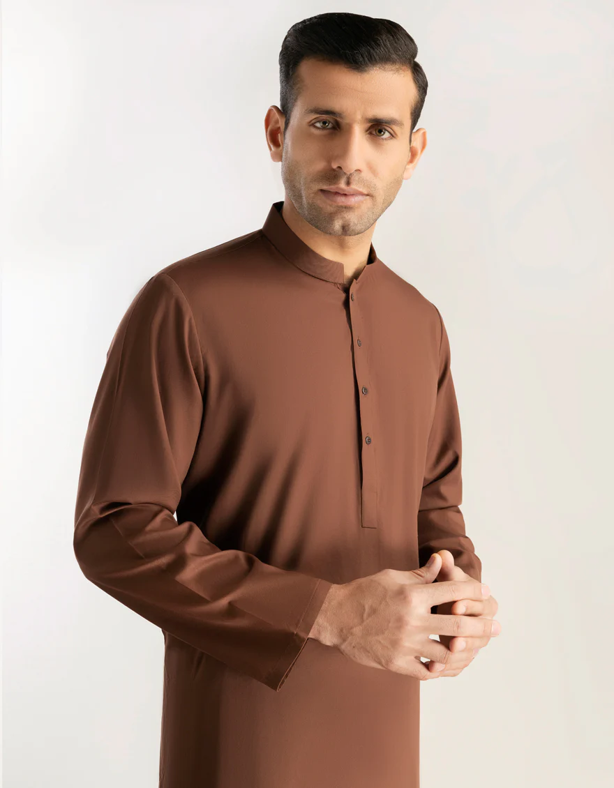 BROWN BLENDED KAMEEZ SHALWAR | JJKS-A-US-47006-R1-AP/S23/JJ8733-PN - Image 3