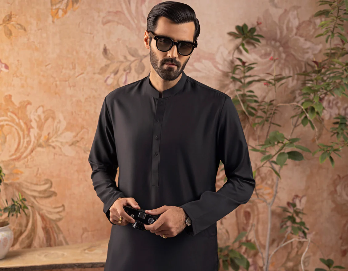 BLACK BLENDED KAMEEZ SHALWAR | JJKS-S-30778-R31-AP/ - Image 4