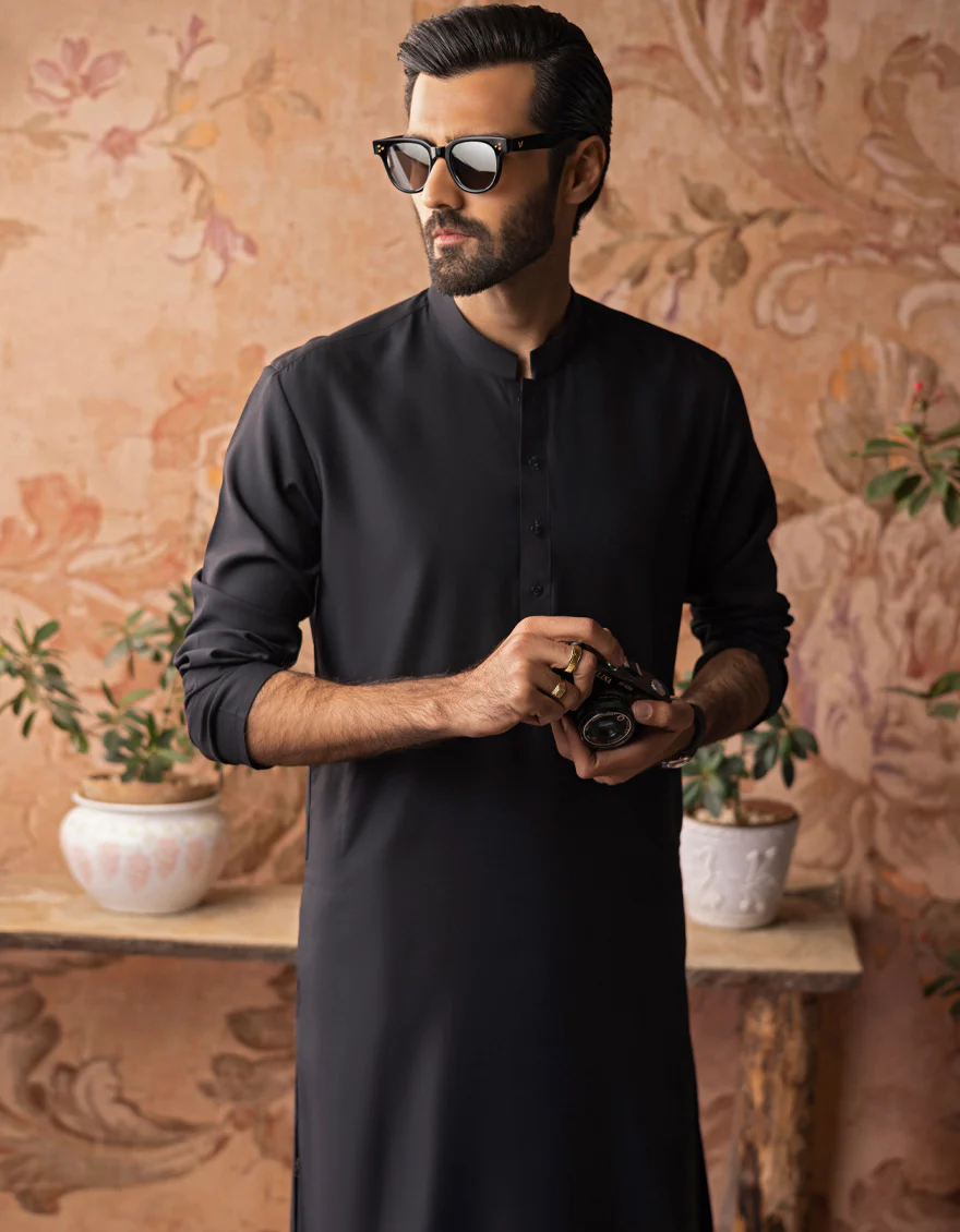 BLACK BLENDED KAMEEZ SHALWAR | JJKS-S-30778-R31-AP/ - Image 6